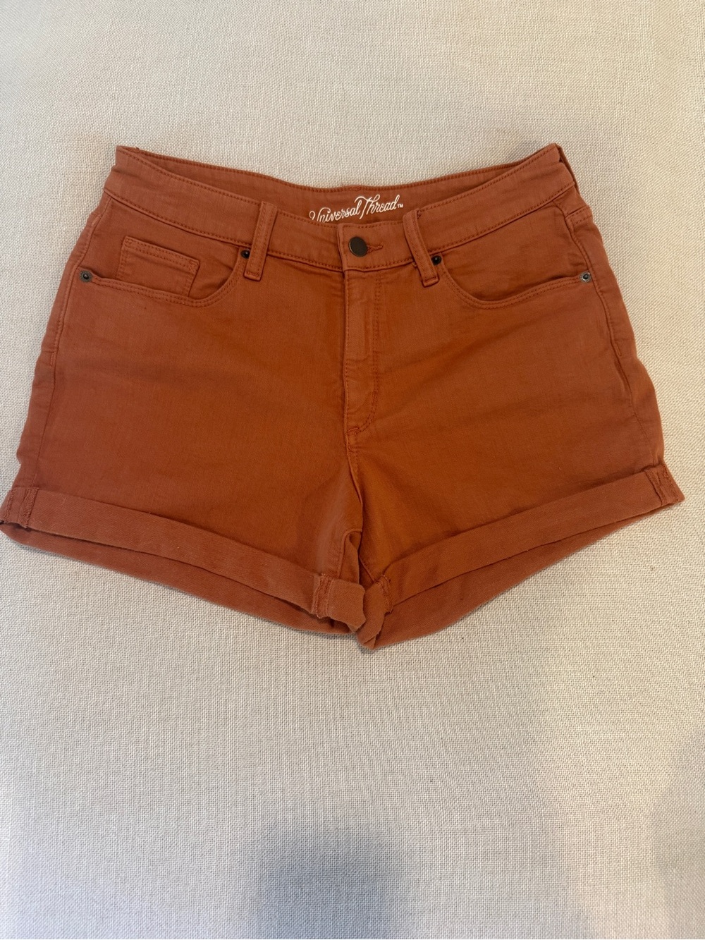 Universal Thread Burnt Orange Roll-Cuff Jean Shorts